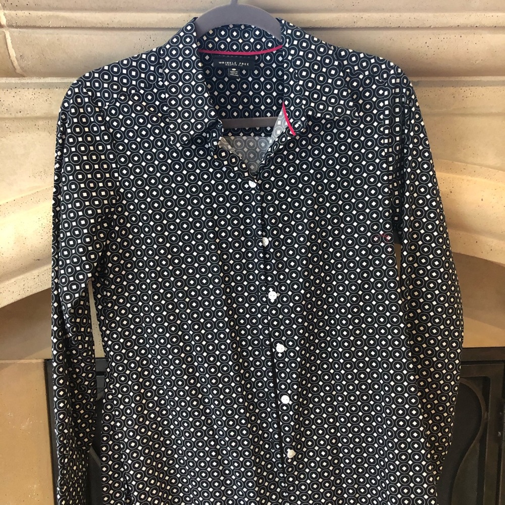 Black and white button down shirt